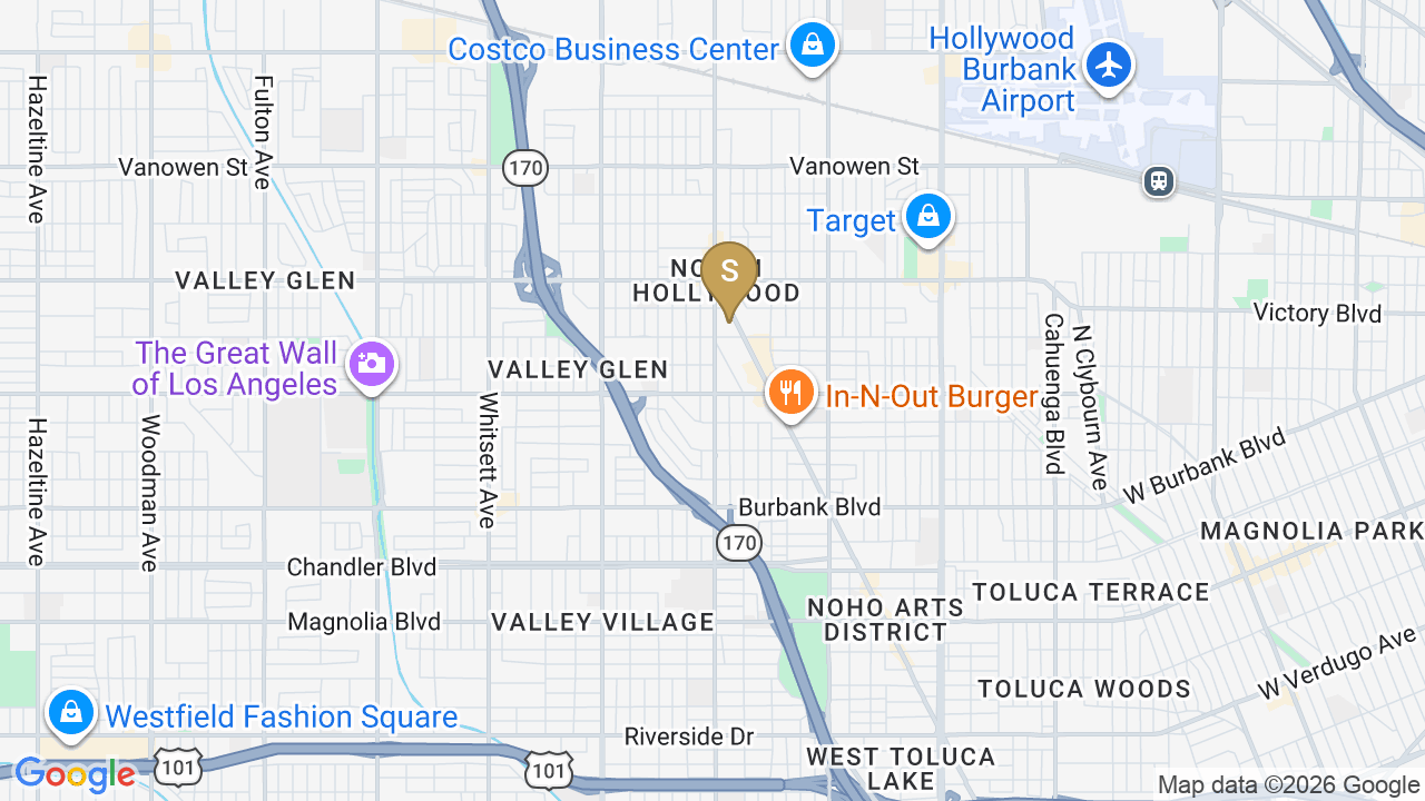 Location map, North Hollywood